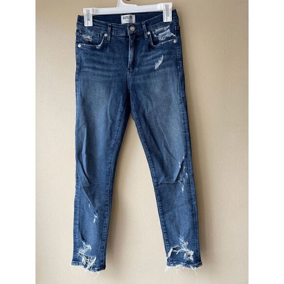 AGOLDE Sophie High Rise Skinny Distressed Cropped Jeans Women's Size 25 - Picture 1 of 2
